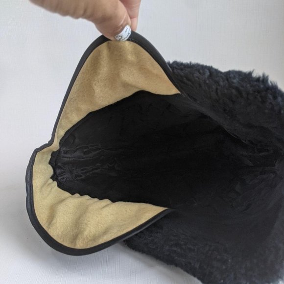 Corduroy & Faux Fur Winter Hat/Cap Head Hugger - Picture 8 of 11